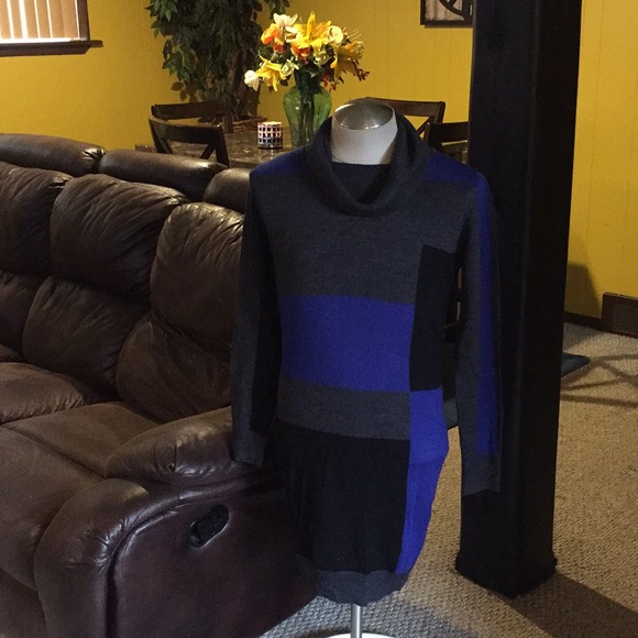 AB Studio Dresses & Skirts - AB Studio Sweater Dress Gray Colorblock Size XL